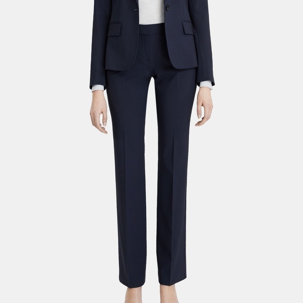 Theory Navy Sevona wool suit pants, size 2